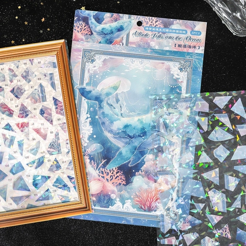 Adesivi in PET Olegrafici Serie Dreamy Materiale per Scrapbooking Fai da Te per Diario Arte e Artigianato Collezione Adesivi