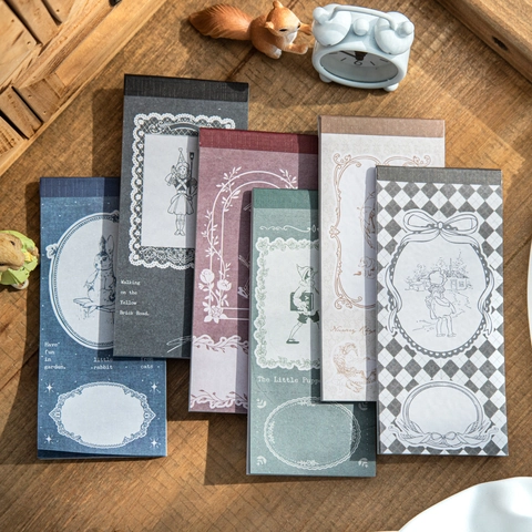Blocco Note Vintage con Illustrazioni Fiabesche Stile Retro per Journaling Scrapbooking Decorazione DIY Diario Cartoleria