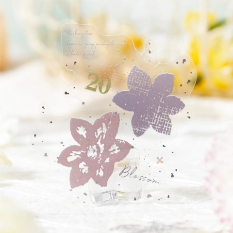 Adesivi in PET Floreali Vintage per Scrapbooking DIY Disegni di Piante e Fiori Decorativi per Diario d'Arte Retro