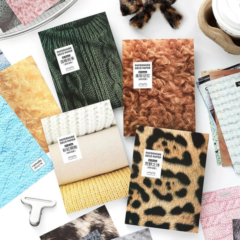 Βιβλίο Υλικών PaperMore για Scrapbooking Ημερολόγιο Μαλακή Θερμοκρασία Κορεάτικο Στυλ Πλεκτή Υφή Βίντατζ Διακοσμητικό Χαρτί