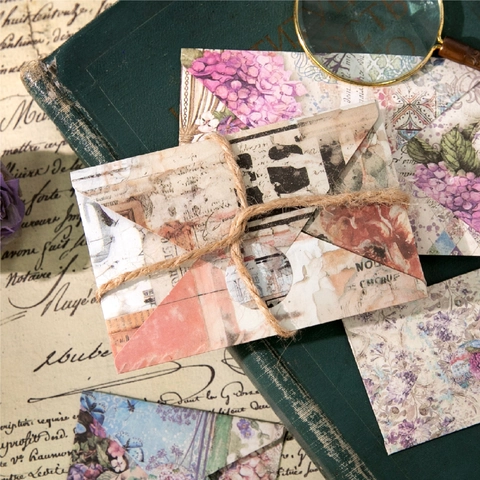 Vintage Kraft Paper Mini Envelope And Letter Paper Set Floral Scrapbooking Stickers Stationery For Journaling Writing