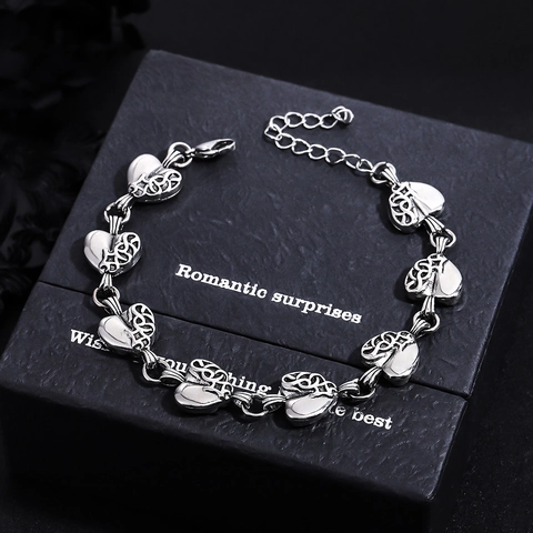 Joyería de Eslabones de Corazón de Filigrana de Aleación Vintage Para Hombres Mujeres Color Plata Gótico Nudo Celta Galvanizado Conjunto de Pulsera y Collar