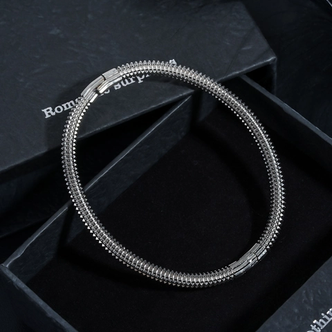Edelstahl Gewinde Mehrschichtig Armreif Modern Industriell Stil Poliert Silber Armband Herren Damen Mode Schmuck