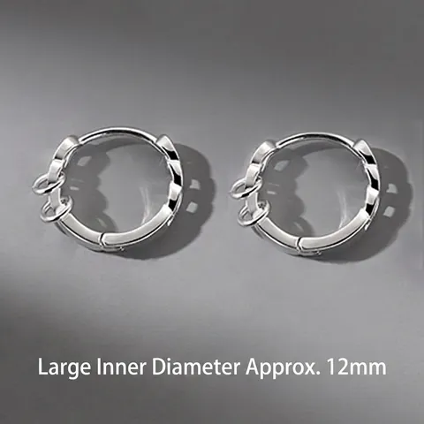 Herren Cuban Link Kette Creolen Punk Stil Poliert Silber Finish Geometrischer Kupfer Schmuck Für Den Täglichen Gebrauch