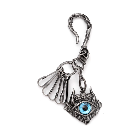 Punk Gothic Skelett Böser Blick Metall Schlüsselanhänger Retro Hose Deko Zinklegierung Schlüsselring Zubehör Halloween Geschenk