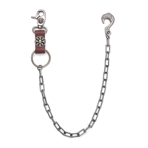 Cinturón de Cadena de Cintura de Metal Punk Con Piel de Vaca Calavera Cabeza de Águila Gótico Hip Hop Cadena de Pantalón Hombre Mujer
