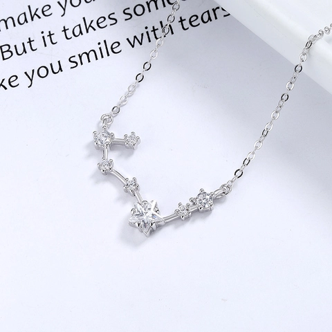 Collana con Pendente Costellazione Grande Carro in Argento Sterling 925 Con Strass Catena Sottile Minimalista Gioielli Moda Donna