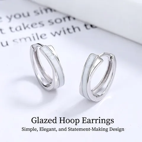925 Argento Sterling Incrociati Huggie Orecchini a Cerchio Smalto Geometrico Forma C Oro Argento Placcato Gioielli Donna