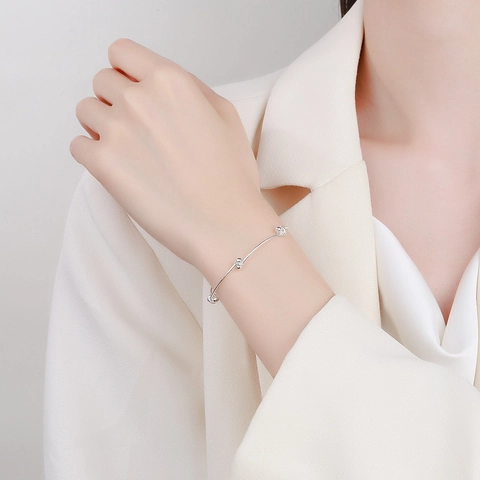 925 Sterlingsilber Bohnenknoten Armband Für Damen Minimalistisches Verstellbares Verlängerungsketten Schmuck Elegantes Silber Handzubehör