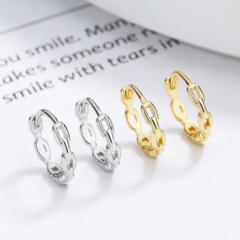 Orecchini a Cerchio in Argento Sterling 925 per Donna Minimalista Geometrico Cavo Orecchino Gioielli di Lusso Oro Argento