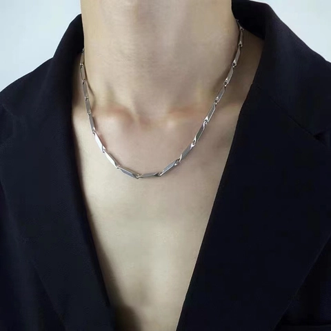 Minimalistisch Rhombisch Titanstahl Halskette Für Herren Damen Geometrisch Cool Stil Punk Hip Hop Kette Modeschmuck