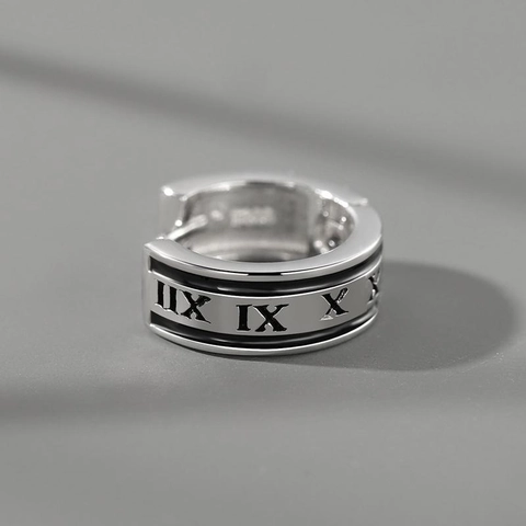 Retro Römische Zahlen Huggie Hoop Ohrringe Herren Legierung Galvanisiert Emaille Minimalistisch Geometrisch Kreis Ohrstecker Schmuck