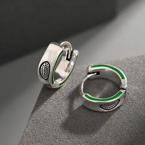 Minimalistische Kupfer Emaille Avocado Creolen Für Herren Damen Stilvolle Retro Grüne Frucht Ohrringe Trendy Accessoire