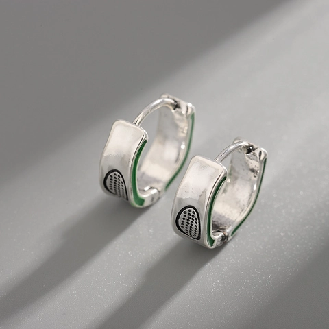 Minimalistische Kupfer Emaille Avocado Creolen Für Herren Damen Stilvolle Retro Grüne Frucht Ohrringe Trendy Accessoire