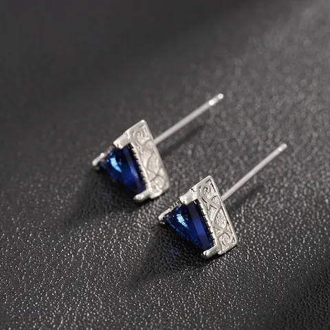 Trendy Dreieck Schliff Strass Ohrstecker Kupfer Plattiert Geometrische Edelstein Ohrringe Für Herren Damen Hip Hop Schmuck