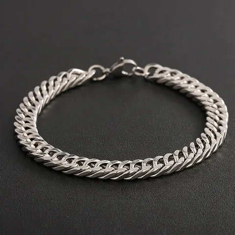 Minimalistisches Titanstahl Panzerkette Armband Für Herren Damen Silberfarben Heavy Duty Hip Hop Mode Schmuck Cool Handgelenk Kette Geschenk