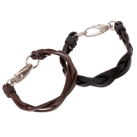 Vintage Herren Handgefertigtes Geflochtenes Rindsleder Armband Mit Legierung Karabinerverschluss Punk Retro Armreif Schmuck Geschenk