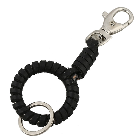 Porte-clés Homme Vintage Punk en Cuir Fait à la Main Enveloppement en Spirale Cuir de Vachette Avec Fermoir Mousqueton en Alliage