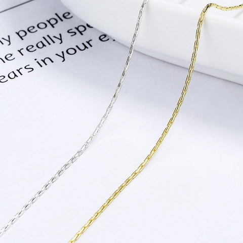 925 Sterling Silver Bamboo Chain Necklace For Women Minimalist Cylindrical Link Adjustable Chain Fashion Jewelry Accessory Gift