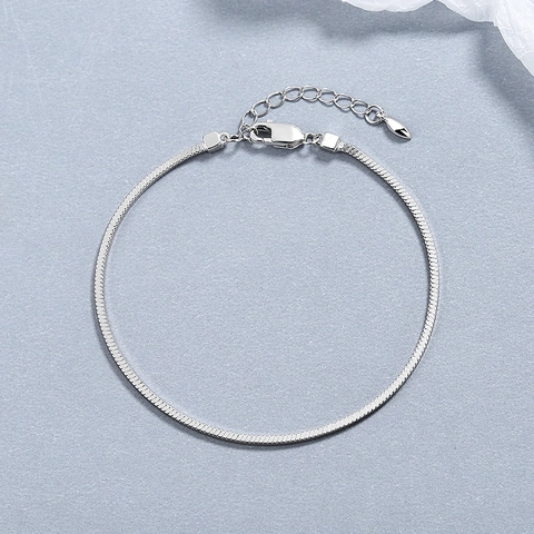 Bracciale a Catena a Serpente Quadrata in Argento Sterling 925 per Donna Stile Ins Minimalista Catena da Polso Regolabile Gioielleria Regalo
