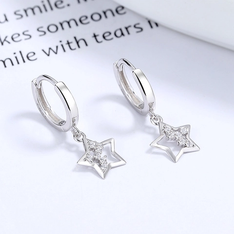 925 Sterling Zilveren Ster Oorringen Voor Dames Minimalistisch Sierlijk Stras Celestial Ster Bedeltje Huggie Oorbellen Sieraden