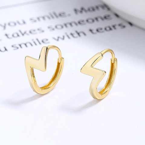 925 Sterlingsilber Blitzschlag Creolen Für Damen Minimalistische Geometrische Z-Form Strass Ohrringe Gold Silber Plattiert Schmuck