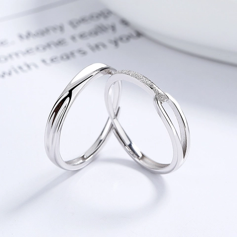 925 Sterling Zilver Prins Ruperts Druppel Koppel Ringen Voor Dames Heren Verstelbaar Open Mobius Strass Ringen Set Valentijn Cadeau Mode Sieraden