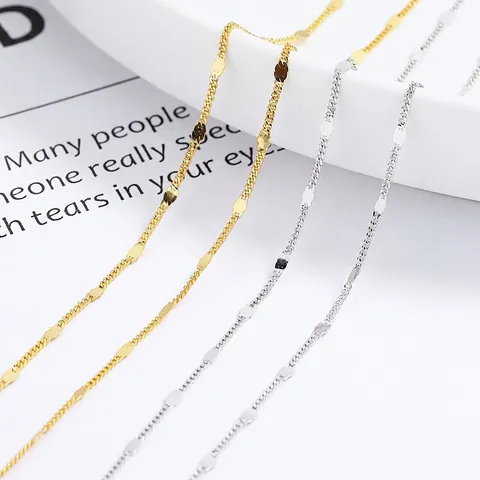 S925 Sterling Silver Bead Chain Necklace For Women Minimalist Dainty Sequin Choker Gold Silver Plated Fashion Jewelry Gift