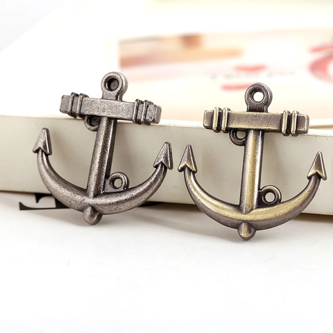 Vintage Alloy Anchor Charm Pendants For DIY Jewelry Making Antique Bronze Silver Sea Nautical Themed Craft Accessories