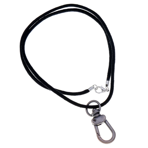 Men Retro Alloy Pendant Necklace Black Wax Cord Vintage Punk Style Geometric Jewelry Distressed Clasp Hook Necklace Jewelry Gift For Men