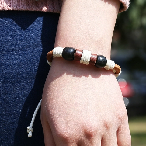 Retro Cowhide Leather Braided Bracelet For Men Women Handmade Woven Zodiac Constellation Metal Charm Adjustable Ethnic Punk Jewelry