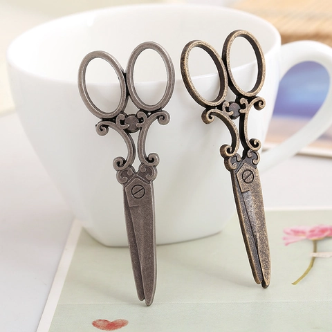 Vintage Alloy Scissors Shaped Pendants For DIY Jewelry Making Accessories Antique Bronze Silver Scissor Charms For Handcraft