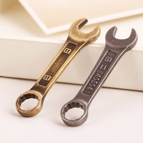 Vintage Alloy Wrench Shape Pendant Retro Industrial Style DIY Jewelry Making Findings Necklace Charm For Men Women