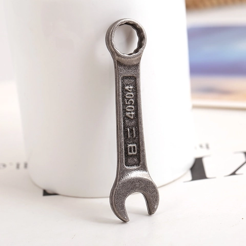 Vintage Alloy Wrench Shape Pendant Retro Industrial Style DIY Jewelry Making Findings Necklace Charm For Men Women