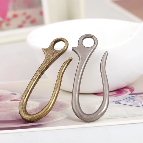 Ciondolo a Amo in Lega Vintage Retro a Forma di U Accessori per Creazione di Gioielli Fai da Te Gancio in Metallo Bronzo Argento