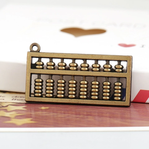 Vintage Alloy Miniature Abacus Pendant For DIY Jewelry Making Antique Bronze Traditional Style Charm Accessory For Necklace