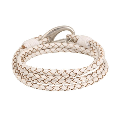 Handgewebtes Geflochtenes Leder Wickelarmband Mit Metallhakenverschluss Mehrlagiges Punk Casual Armband Mode Schmuck