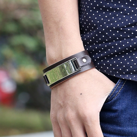 Vintage Rindsleder Armband Für Damen Herren Punk Stil Verstellbare Legierung Metallplatte Handgefertigt Retro Handschmuck Zubehör