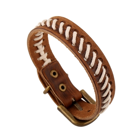 Vintage Punk Geflochtenes Lederarmband Herren Damen Retro Rindsleder Kordel Legierung Schnalle Wickelarmreif Rock Gothic Schmuck