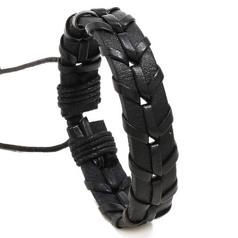 Retro Geflochtenes Lederarmband Für Herren Damen Rindsleder PU Wachsseil Mehrlagig Verstellbar Punk Style Fashion Wrap Schmuck