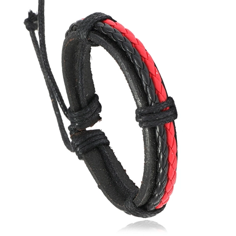 Vintage Geflochtenes Rindsleder Armband Für Damen Herren Verstellbarer Wachsfaden PU Leder Handgeflochtener Punk Schmuck