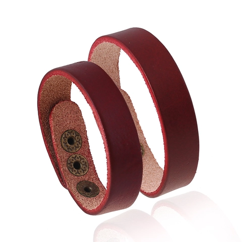 Vintage Punk Rindsleder Armband Für Herren Damen Verstellbarer Metall-Druckknopf Minimalistischer Studenten Paar Armreif Schmuck Geschenk
