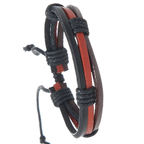 Vintage Handmade Braided Cowhide Bracelet For Men Unisex Multi-layer Adjustable Leather Wristband Casual Punk Jewelry Gift