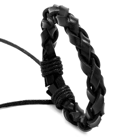 Vintage Geflochtenes Rindsleder Armband Für Herren Damen Verstellbare Wachsschnur Gewebt Punk Stil Handgefertigtes Armband Schmuck