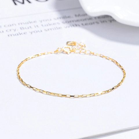 Minimalist 925 Sterling Silver Square Buckle Link Chain Bracelet For Women Adjustable Heart Pendant Fashion Jewelry
