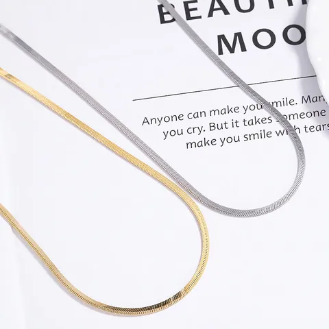 Minimalistische 925 Sterlingsilber Schlangenkette Halskette Für Damen Personalisierte Mode Flache Fischgrätenkette Choker Edler Schmuck Geschenk