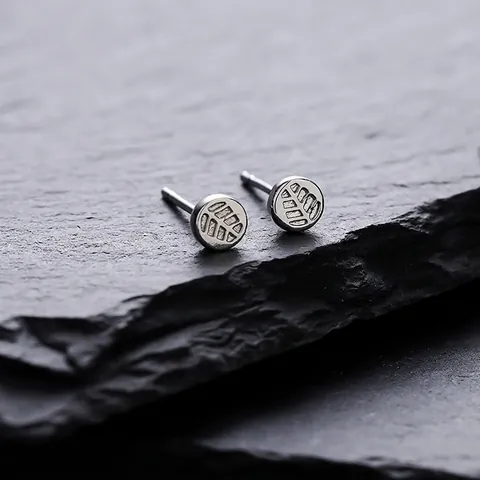 Minimalist Maple Leaf Round Stud Earrings For Men Women Copper Stainless Steel Post Hip Hop Streetwear Fashion Jewelry