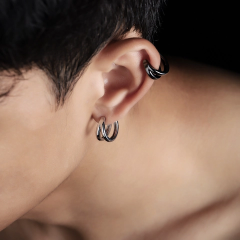 Pendientes de Clip de Cobre Geométricos Minimalistas en Forma de U Curvos para Hombre Mujer sin Perforación Hip Hop Joyería