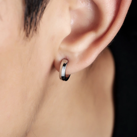 Minimalist Alloy Round Striped Clip On Ear Cuffs Non Piercing Earrings For Men Women Fashion Jewelry Accessoires Silver Black