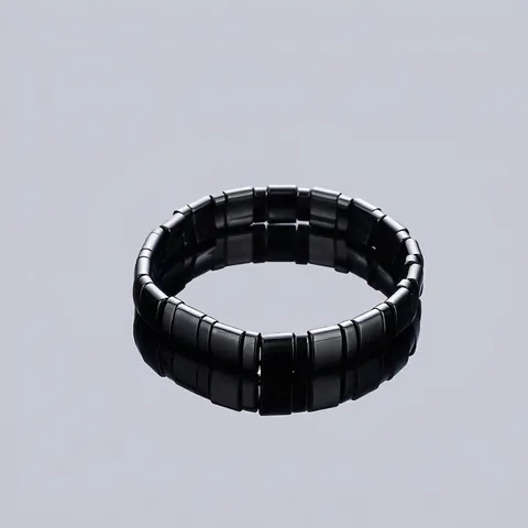 Herren Hämatit Magnetisch Perlenarmband Poliert Rechteckig Stein Minimalistisch Hip Hop Mode Handschmuck Armband Für Herren Unisex
